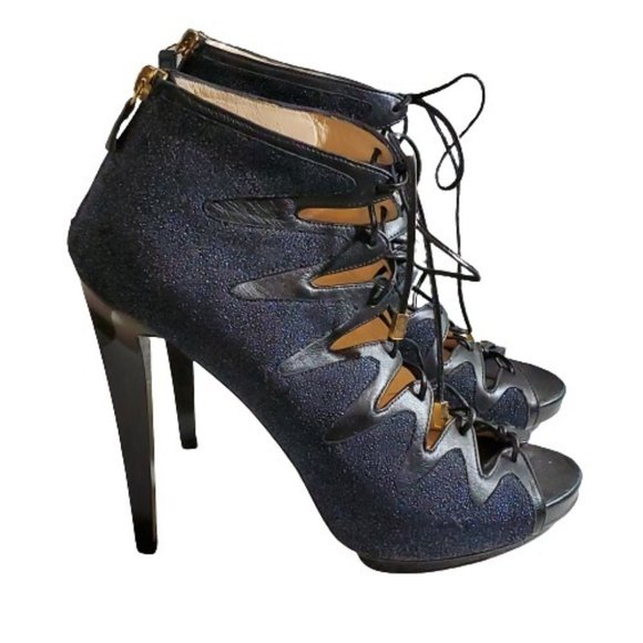 Burak Uyan Lace Up High Heels Size 8.5 (40) - Picture 1 of 10